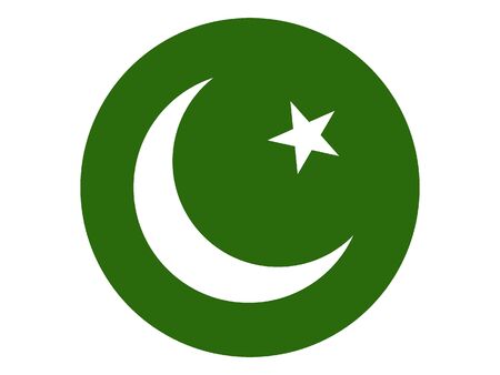Round Flat Flag of Pakistanのイラスト素材
