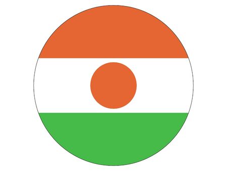 Round Flat Flag of Nigerのイラスト素材
