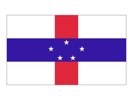 Flat Flag of Netherlands Antillesのイラスト素材