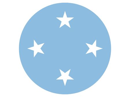 Round Flat Flag of Micronesiaのイラスト素材