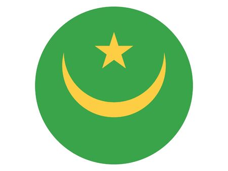 Round Flat Flag of Mauritaniaのイラスト素材