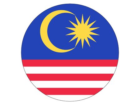 Round Flat Flag of Malaysiaのイラスト素材