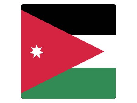Square Flat Flag of Jordanのイラスト素材