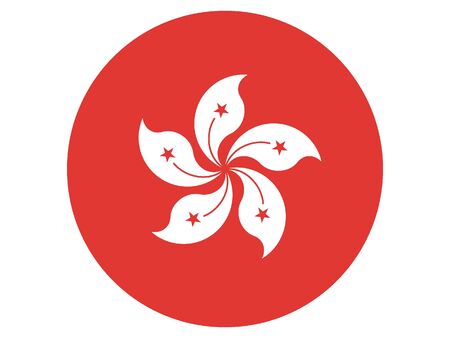 Round Flat Flag of Hong Kongのイラスト素材