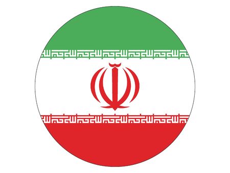 Round Flat Flag of Iranのイラスト素材