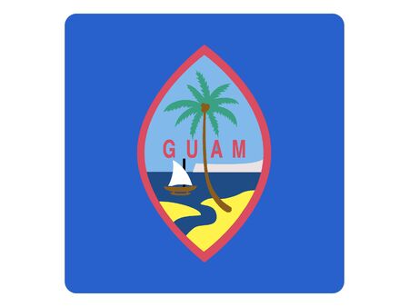 Square Flat Flag of Guamのイラスト素材