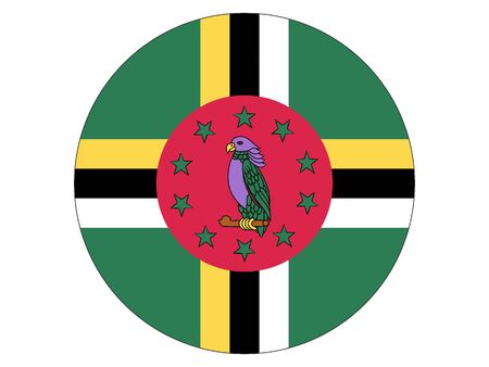 Round Flat Flag of Dominicaのイラスト素材