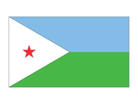 Flat Flag of Djiboutiのイラスト素材