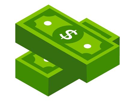 Simple Silhouette Drawing of US Dollar Billsのイラスト素材