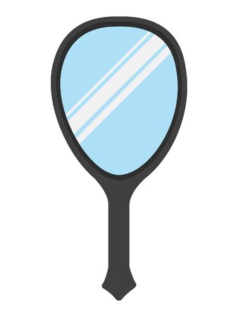 Simple Black Fashion Silhouette Drawing of Looking Glassのイラスト素材