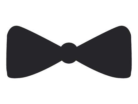 Simple Black Fashion Silhouette Drawing of Hipster Bow-tieのイラスト素材