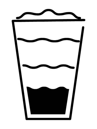 Simple Black Outline Silhouette Illustration of a Frappeのイラスト素材