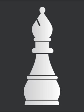 3D White Chess Piece of Bishop  on Black Backgroundのイラスト素材