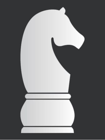 3D White Chess Piece of Knight on Black Backgroundのイラスト素材