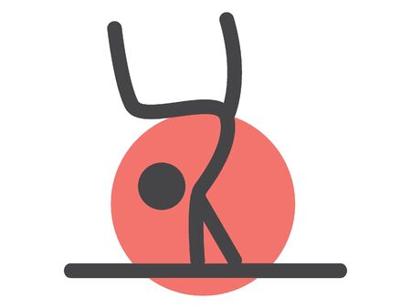 Simple Outline Flat Black Icon of a Gymnastのイラスト素材