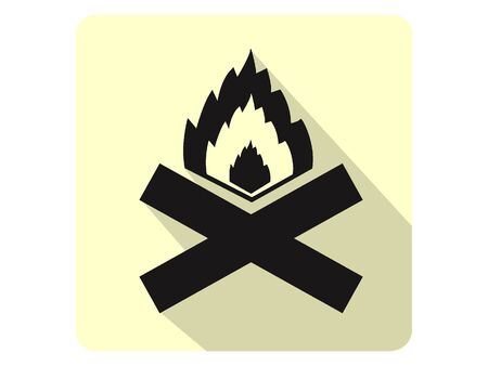 3D Silhouette Illustration of a Camp Fire Danger Iconのイラスト素材