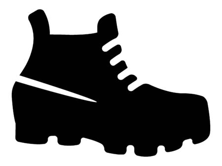 Simplified Black Silhouette Icon of a Rock Climbing Shoeのイラスト素材