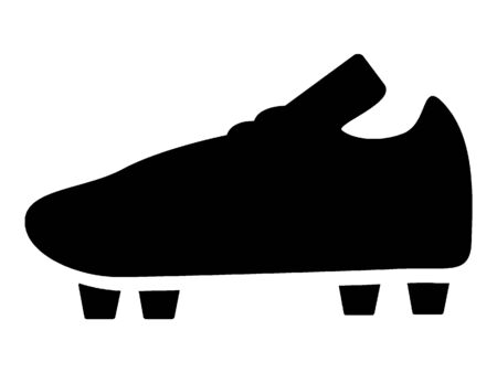 Simplified Black Silhouette Icon of a Football Boot with Cramponsのイラスト素材