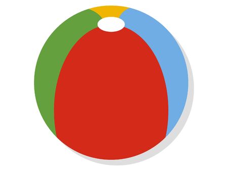 Simple 3D Illustration of a Beach Ballのイラスト素材