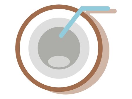 Simple 3D Illustration of a Coconut Beach Cocktailのイラスト素材