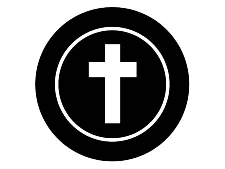 Black Simple Illustration of Christian Crossのイラスト素材