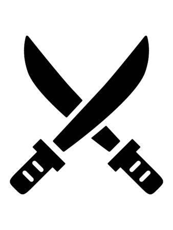 Black and White Silhouette of a Traditional Japanese Katana Swordsのイラスト素材