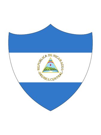 Shield Shaped Flag of Nicaraguaのイラスト素材