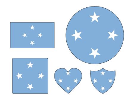 Set of Various Shapes of the Flag of Federated States of Micronesiaのイラスト素材