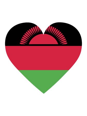 Heart Shaped Flag of Malawiのイラスト素材