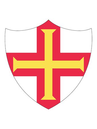 Shield Shaped Flag of Guernseyのイラスト素材