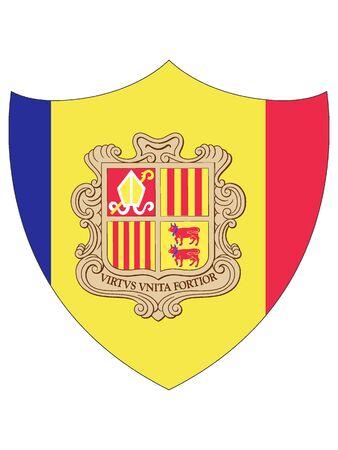 Shield Shaped Flag of Andorraのイラスト素材