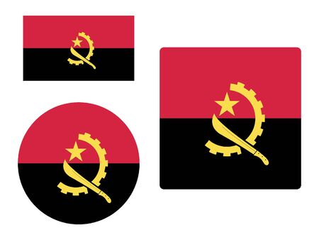 Set of Various Shapes of the Flag of Angolaのイラスト素材
