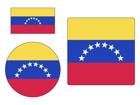Set of Various Shapes of the Flag of Venezuelaのイラスト素材