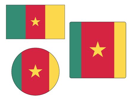 Set of Various Shapes of the Flag of Cameroonのイラスト素材