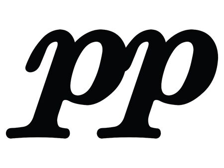 Black Flat Isolated Musical Symbol of Pianissimoのイラスト素材