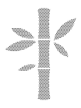 Simple Seamed Dotted Pattern Illustration of Japanese Bamboo Branchのイラスト素材