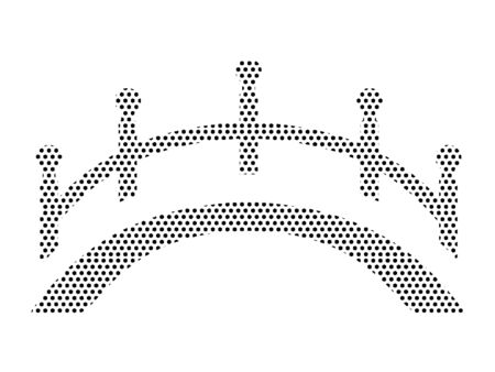 Simple Seamed Dotted Pattern Illustration of Japanese Bridgeのイラスト素材