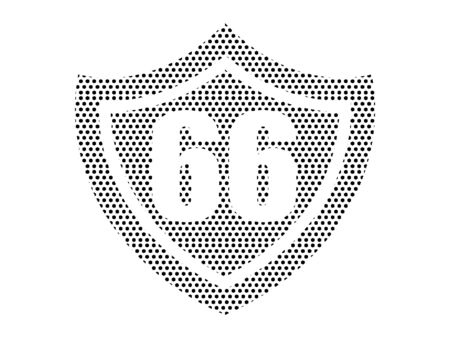 Simple Seamed Dotted Pattern Illustration of Route 66のイラスト素材
