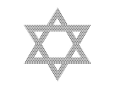 Simple Seamed Dotted Pattern Illustration of Star of Davidのイラスト素材