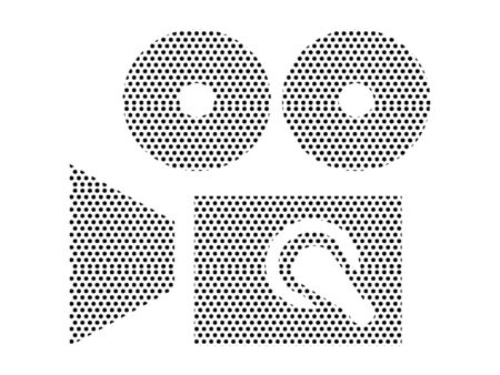 Simple Seamed Dotted Pattern Illustration of Vintage Cameraのイラスト素材