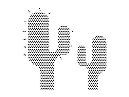 Simple Seamed Dotted Pattern Illustration of Cactiのイラスト素材