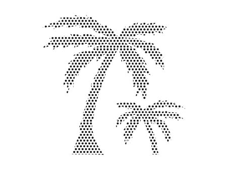 Simple Seamed Dotted Pattern Illustration of Palm Treesのイラスト素材