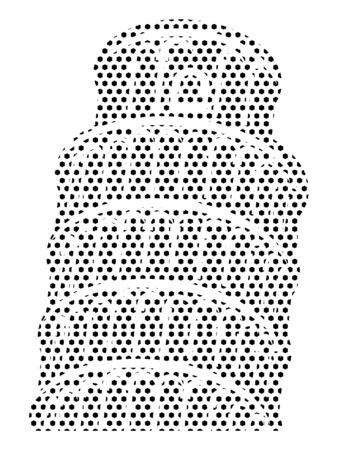Simple Seamed Dotted Pattern Illustration of Leaning Tower of Pisaのイラスト素材