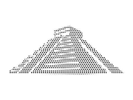 Simple Seamed Dotted Pattern Illustration of Aztec Pyramidのイラスト素材