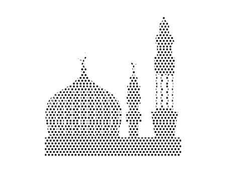 Simple Seamed Dotted Pattern Symbol of Muslim Mosque Panoramaのイラスト素材