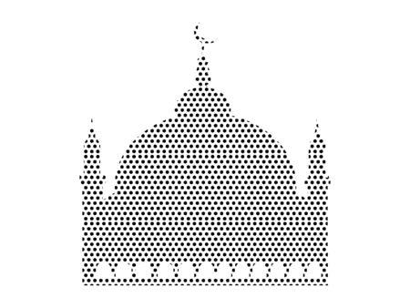 Simple Seamed Dotted Pattern Symbol of Muslim Mosque Panoramaのイラスト素材