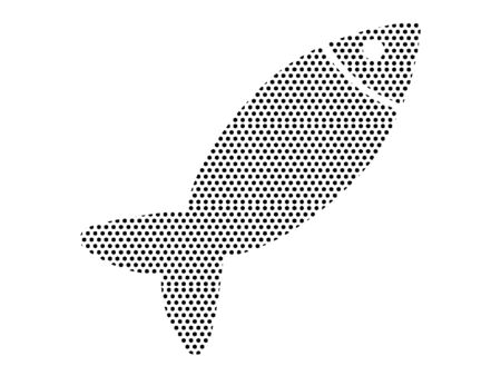 Simple Seamed Dotted Pattern Symbol of Christian Holy Fishのイラスト素材