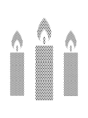 Simple Seamed Dotted Pattern Symbol of Christian Ceremonial Candlesのイラスト素材