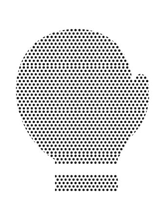 Simple Seamed Dotted Pattern Symbol of Boxing Gloveのイラスト素材