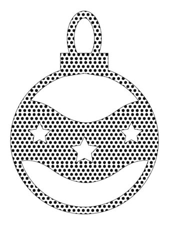 Simple Seamed Dotted Pattern Picture of a Christmas Ornamentのイラスト素材